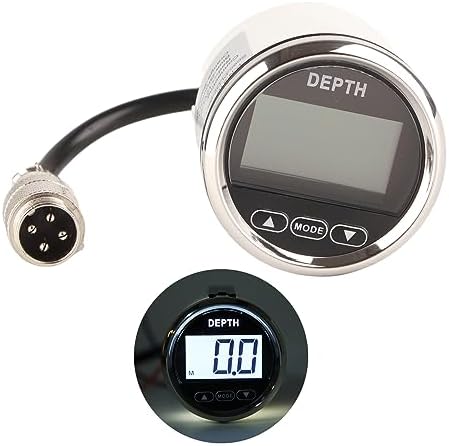 Digital Boat Depth Finder, 52mm/2in Marine Depth Gauge, Depth Sounder Dash Depth Finder Transducer with White Backlight for Yachts Boats Marine - Image 4