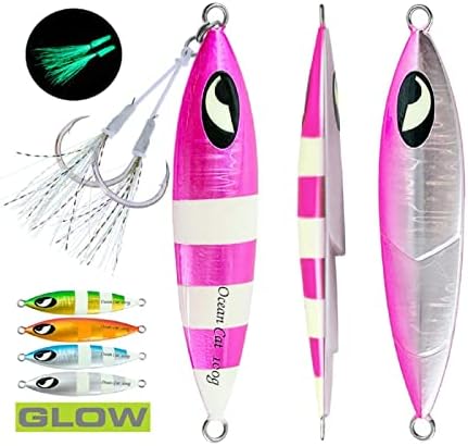 OCEAN CAT Lead Metal Flat Slow Fall Pitch Fishing Jigs Lures Sinking Vertical Jigging Bait with Butterfly Hook for Saltwater Fishing - Image 3