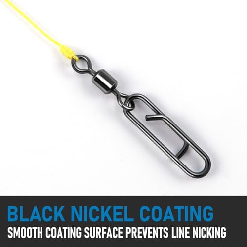 Dr.Fish Fishing Clips with Swivels, Speed Power Clips with Barrel Swivels Quick Change Lure Snap Swivels Fishing Tackle Leader Line Connector for Freshwater & Saltwater - Image 5