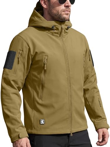 FREE SOLDIER Men's Hooded Waterproof Softshell Jacket by FREESOLDIER