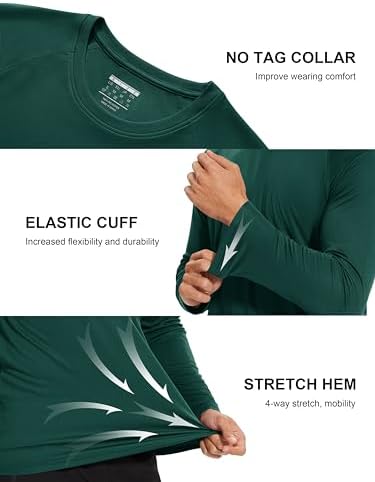 MAGCOMSEN Men's Long Sleeve Shirts UPF 50+ UV Sun Protection Athletic Shirts for Hiking Running Workout Rash Guard - Image 5