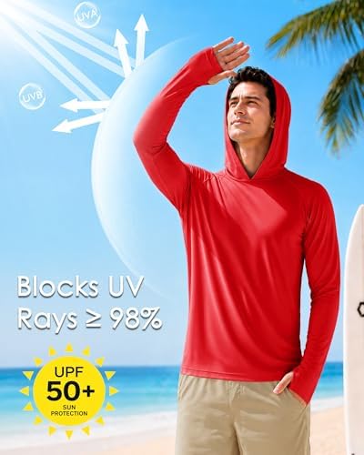 Boladeci Men's UPF 50+ Sun Protection Lightweight Hoodie Shirts Long Sleeve Fishing Shirt SPF UV Hiking Swim - Image 3