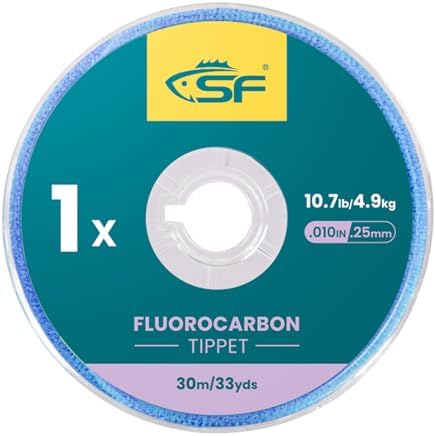 SF Clear Fluorocarbon Fly Fishing Tippet & Leader Line by SUNSHINEFISHING
