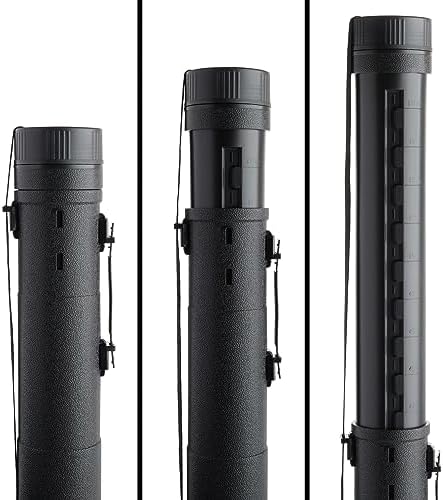 Juvale Extendable Poster Tube - Telescoping 30-49 in Poster Carrying Case - Adjustable Shoulder Strap Blueprint Tube - High-Capacity Art Storage - 5 in Diameter, Black - Image 7