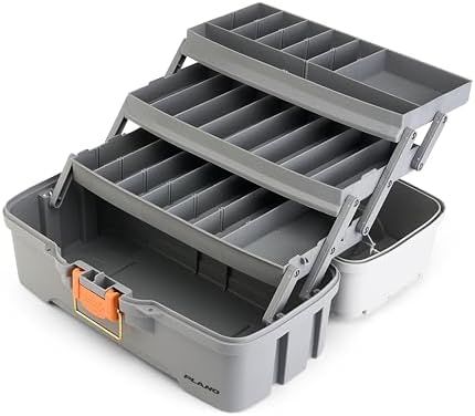 Plano Three-Tray Tackle Box Panfish Kit, Light Grey/Dark Grey, Rust-Proof Brass Latch, Top-Access Tray with Deep Storage, Made in the USA, Portable Fishing Gear Storage Organizer - Image 7
