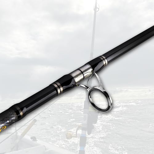 Fiblink 3-Piece Spinning Rod Heavy Spinning Fishing Rod Portable Fishing Rod Graphite Spin Rod (30-50 Pound Test) - Image 2