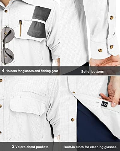 33,000ft Men's Long Sleeve Sun Protection Shirt UPF 50+ UV Quick Dry Cooling Fishing Shirts for Travel Safari Camping Hiking - Image 6