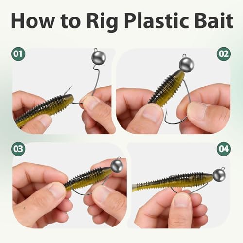 Offset Ned Rig Jig Heads - Snagless Ned Rig Hooks for Finesse Fishing - 5g 7g 10g 14g High Carbon Steel Ball Head Jigs for Bass Walleye - Assorted Pack Options - Image 4