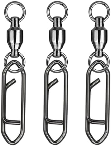 Atibin Snap Connector Fishing Swivels Stainless Bearing Ball Snap Swivels Steel Quick Change Fishing Clips Swivel Black Nickel by Atibin