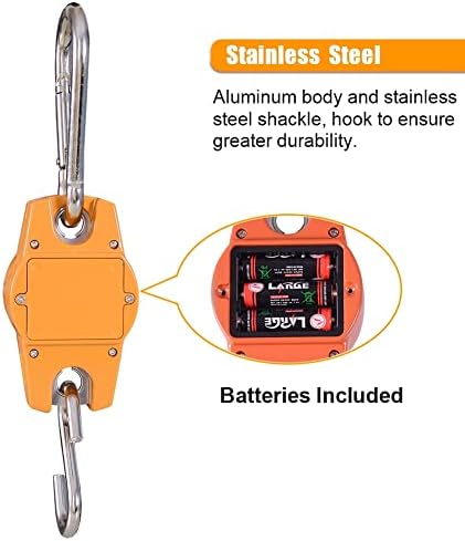 Fuzion Hanging Scale 660LB/300KG, Crane Scale with Snap-Fit Lifting Ring - Image 6