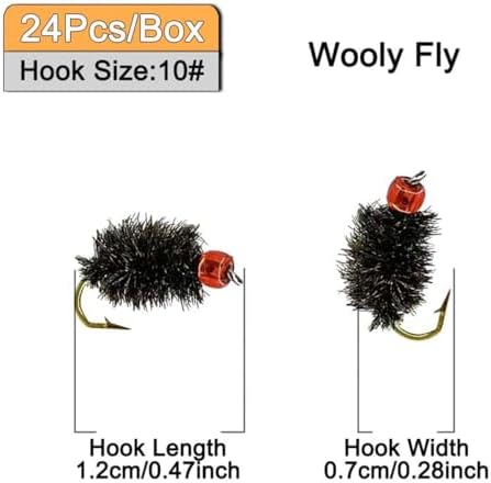 24Pcs Fly Fishing Flies Trout Lures Fishing Tackle Fly Fishing Flies with Boxed Trout Bass Artificial Fish Bait - Image 2