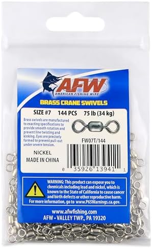 AFW Brass Crane Fishing Swivels Heavy Duty Barrel Tackle by AFWFishingBrands