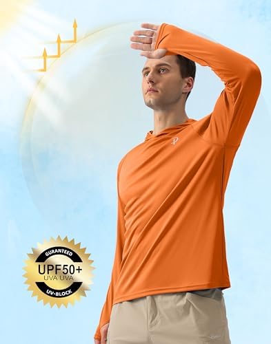 Pudolla Men's Sun Protection Hoodie Shirts UPF 50+ Fishing Hiking Shirt - Image 5