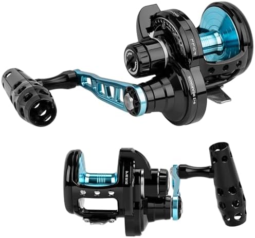 THKFISH Slow Pitch Jigging Reel, 55lbs Max Drag 6.3:1,9+2 Stainless BB Lever Drag Saltwater Heavy Duty Trolling Reel Slow Jigging Reel Saltwater Fishing by THKFISH