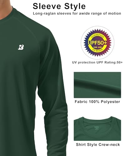 Roadbox Men's UPF 50+ UV Sun Protection Shirts, Long Sleeve Swim Rash Guard - Image 4