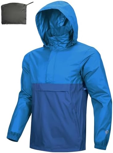 Outdoor Ventures Men's Rain Jacket Waterproof Lightweight Packable Pullover by OutdoorVentures