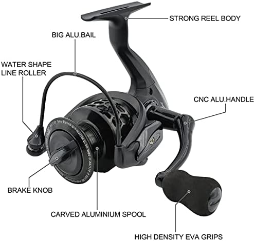 Fishdrops Spinning Fishing Reels 12+1BB Ultra Lightweight Carved Aluminum Spool Reels Affordable Smooth Spinning Reels - Image 5