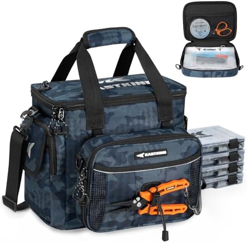 KastKing BaitSpace Tackle Bag with Removable Bait Binder, 4 Tackle Boxes by KastKing