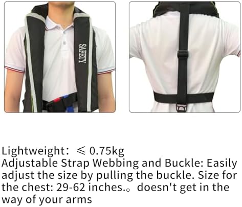 Manual Inflatable Life Jacket|Life Vest for Adults|PFD Low Profile|Supports up to 330 lbs(YSH700) - Image 5