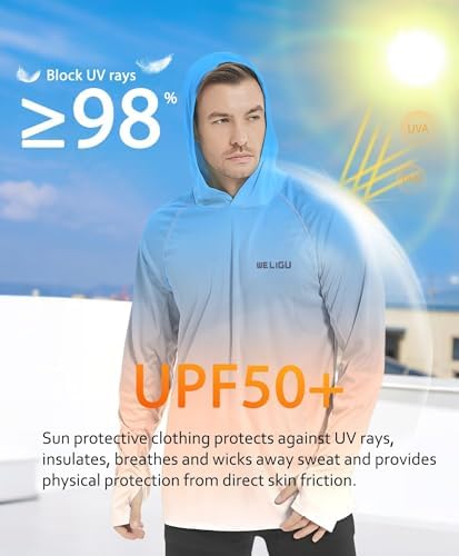 Men's UPF 50+ Sun Protection Hoodie, Long Sleeve Fishing Shirt - Image 4
