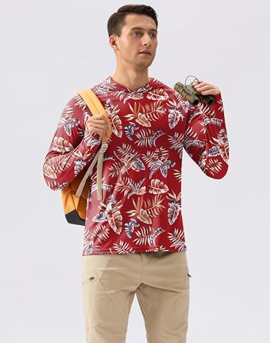 Pudolla Men's Sun Protection Hoodie Shirts UPF 50+ Fishing Hiking Shirt - Image 3