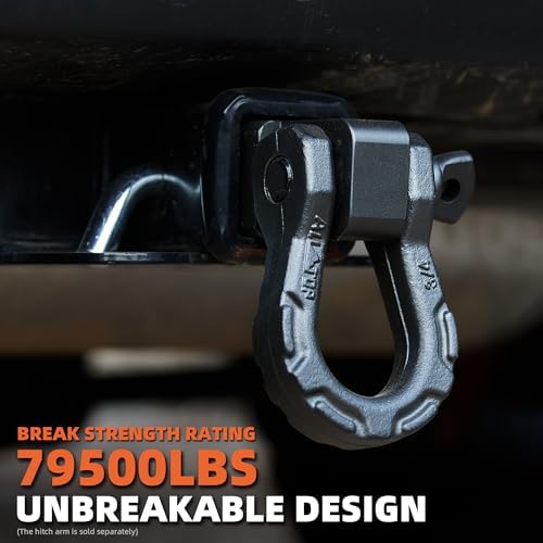 ALL-TOP D Ring Shackle (2 Pack) 3/4" Fully Forged with 7/8 Pin, 79500Lbs Break Strength & 9Ton Work Load, Impact Resistant by Extreme E-Coat - Image 3