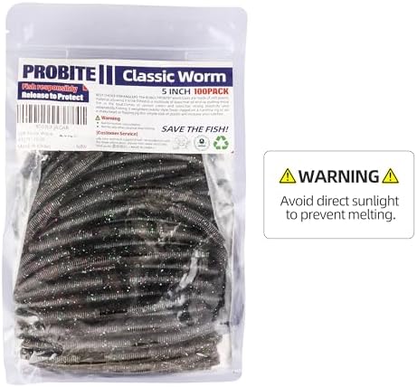 Soft Fishing Worm 100PCS, 3/4/5/6" Mega Value Pack Senko Style Soft Lures for Bass, Plastic Worm Stick Baits, Multicolor, Cost-Effective Fishing Gift - Image 5