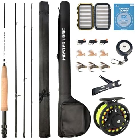 Fly Fishing Combo Starter Kit, Graphite Rod and Reel with Case by MASTERLOGIC