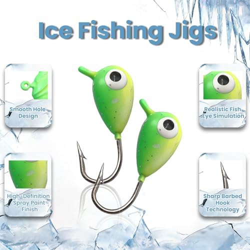 Natufish Glow Ice Fishing Jigs Set 20/28Pcs for Winter Ice Fishing - Image 2