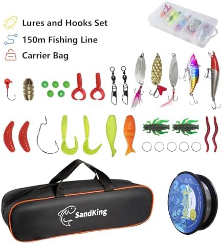 Fishing Pole Kit, Carbon Fiber Telescopic Fishing Rod and Reel Combo with Spinning Reel, Line, Bionic Bait, Hooks and Carrier Bag, Fishing Gear Set for Beginner Adults - Image 5