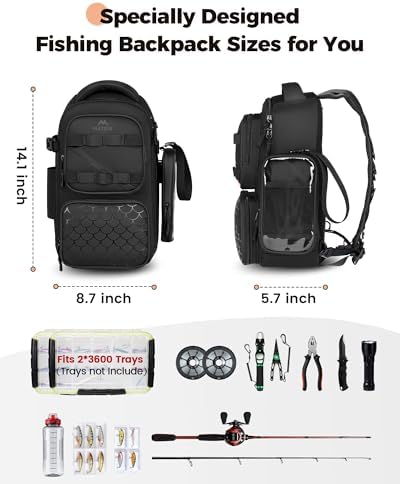 MATEIN Fishing Sling Bag with Phone Pouch, 3600 Tackle Box Backpack - Image 6