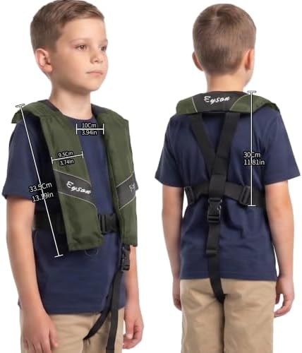 Automatic Inflatable Life Jacket, Preserver PFD for Kids,Life Vest for Kid,Supports Weight up to 160 pounds(YSH725) - Image 4