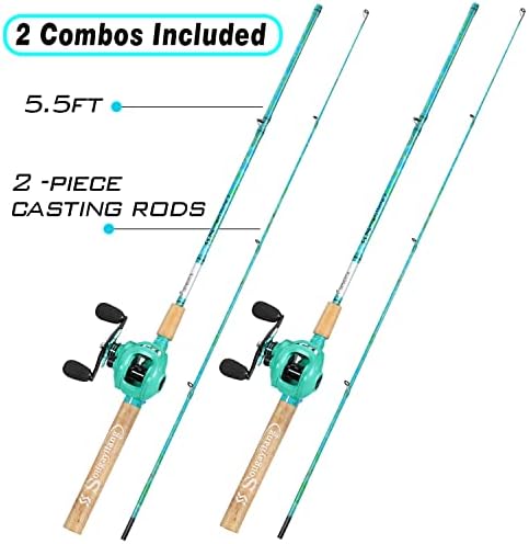 Sougayilang Fishing Rod and Reel Combo, 2-Piece 5-Foot 6-Inch Graphite & Fiberglass Rod, Durable and Strong, Quickset Anti-Reverse Fishing Reel (1Pack/2Pack) - Image 3