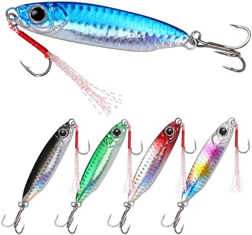 Tripquips Saltwater Jigs Fishing Lures with Ultra-Sharp Hooks, Saltwater Spoon Lure for Tuna Salmon Grouper, Sea Fishing Jigging Lure, Trolling Spoon for Bass Fishing by Tripquips