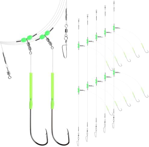 DONQL 5pcs Sea Fishing Rigs, Pre Tie Flapper Rig for Catfish Sole Red by DONQL