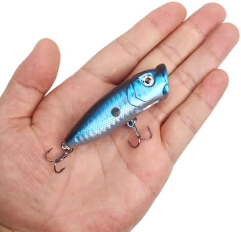 Large Top Water Popper Lure: 2pcs 3D Eyes Tuna Popper Saltwater Fishing Lures for Surf Fishing Gt Tuna Kingfish Large Predator Fish - Image 4