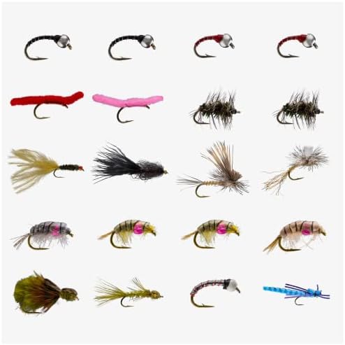 RIO Products Fly Fishing Flies Kit Assortment for Freshwater Fishing, Signature Flies for Trout, Bass, and Salmon, 7/11/12/13/15/20pcs by RIOPRODUCTS