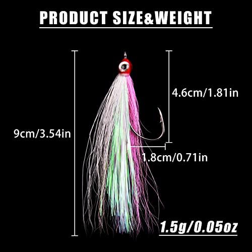 Clouser Minnow Fly Fishing Flies Streamer Fly Fishing Lures Bucktail Teasers Fly Steamer Hook Lures for Bass Trout Salmon Striper Flounder Steelhead Saltwater Freshwater - Image 3