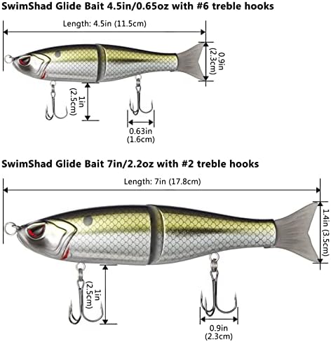 Bassdash SwimShad Glide Baits Jointed Swimbait Bass Pike Salmon Trout Muskie Fishing Lure - Image 2