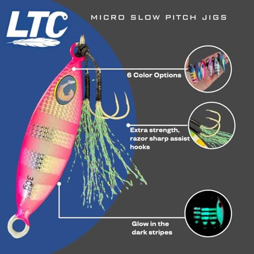 LightTackleCentral Micro Slow Pitch Jig, Multicolor Teardrop Shape, Casting and Jigging Spoon, Suitable for Fresh and Saltwater, Offshore to Ice Fishing - Image 5
