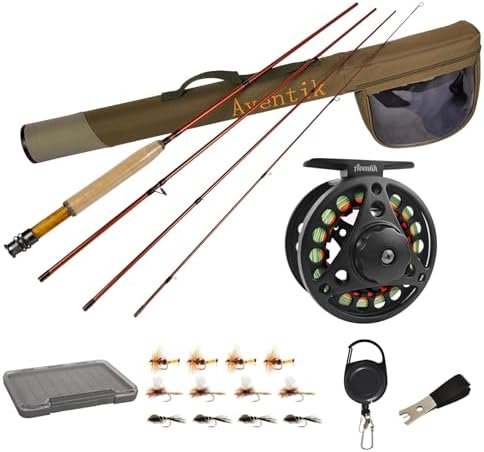 Aventik Extreme Fly Fishing Combo Kit 0/1/2/3/4/5/6 Weight Starter Fly Fishing Rod and Reel Kit Outfit with One Travel Case by EUPHENG