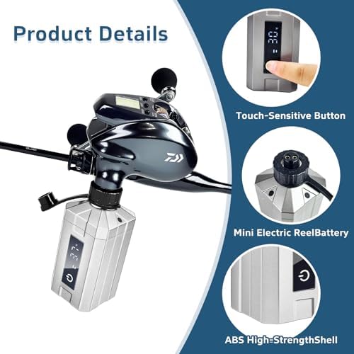 Super Mini Electric Fishing Reel Battery. Latest Model with Digital LED Display. Compatible with Daiwa & Shimano Electric reels. - Image 3