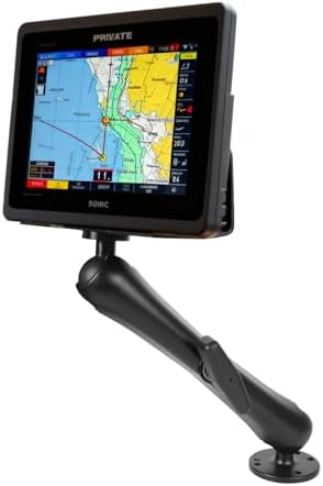Universal Mounting Bracket - Extended Aluminum Alloy Arm with Spherical & Rectangular Plate, Circular Base for Fish Finder, GPS Plotter, Depth Sounder, CB Radio, Marine Electronics (11.4inch) - Image 4