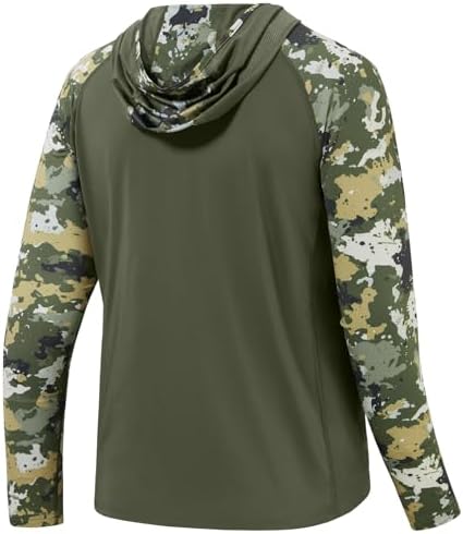 BASSDASH Men’s UPF 50 Performance Fishing Shirt Cooling Hoodie Camo Long Sleeve FS17M - Image 3