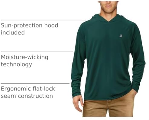 Roadbox Mens Fishing Sun Hoodie, Long Sleeve UPF 50+ UV Protection Shirts - Image 4
