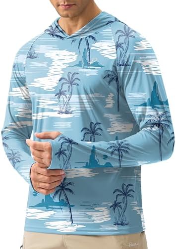 Pudolla Men's Sun Protection Hoodie Shirts UPF 50+ Fishing Hiking Shirt by PudollaSports