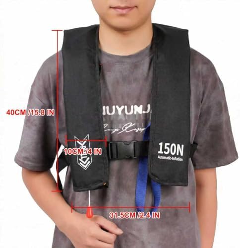 Automatic Inflatable Life Jacket | Low Profile PFD for Adults | Compact Design Self Inflating Life Vest | Supports up to 330 lbs - Image 2