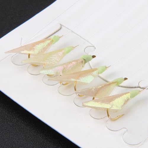Fishing Bait Rigs Saltwater, 12 Packs Surf Fishing Lure Bait Rigs Set with Fish Skin Glow Beads String Hooks Swivels Mackeral Herring Baitfish Sea Bass Rigs - Image 3