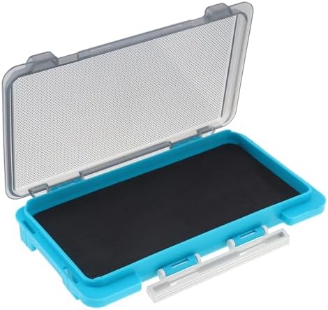Fishing Tackle Box Slit Foam Case, Super Slim Fishing Lures Jig Box Hooks Spinners Spoons Storage Tackle Tray, (6.8 * 3.8 * 0.8inch) (Blue) by OriGlam