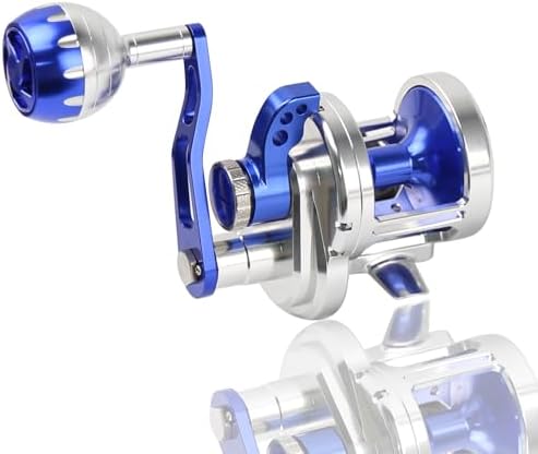 Premium Conventional Reel, Heavy Duty Saltwater Reel Round Aluminum Slow Pitch Jigging Reels Deep Ocean Big Offshore Trolling Reels by BETTERLEADER